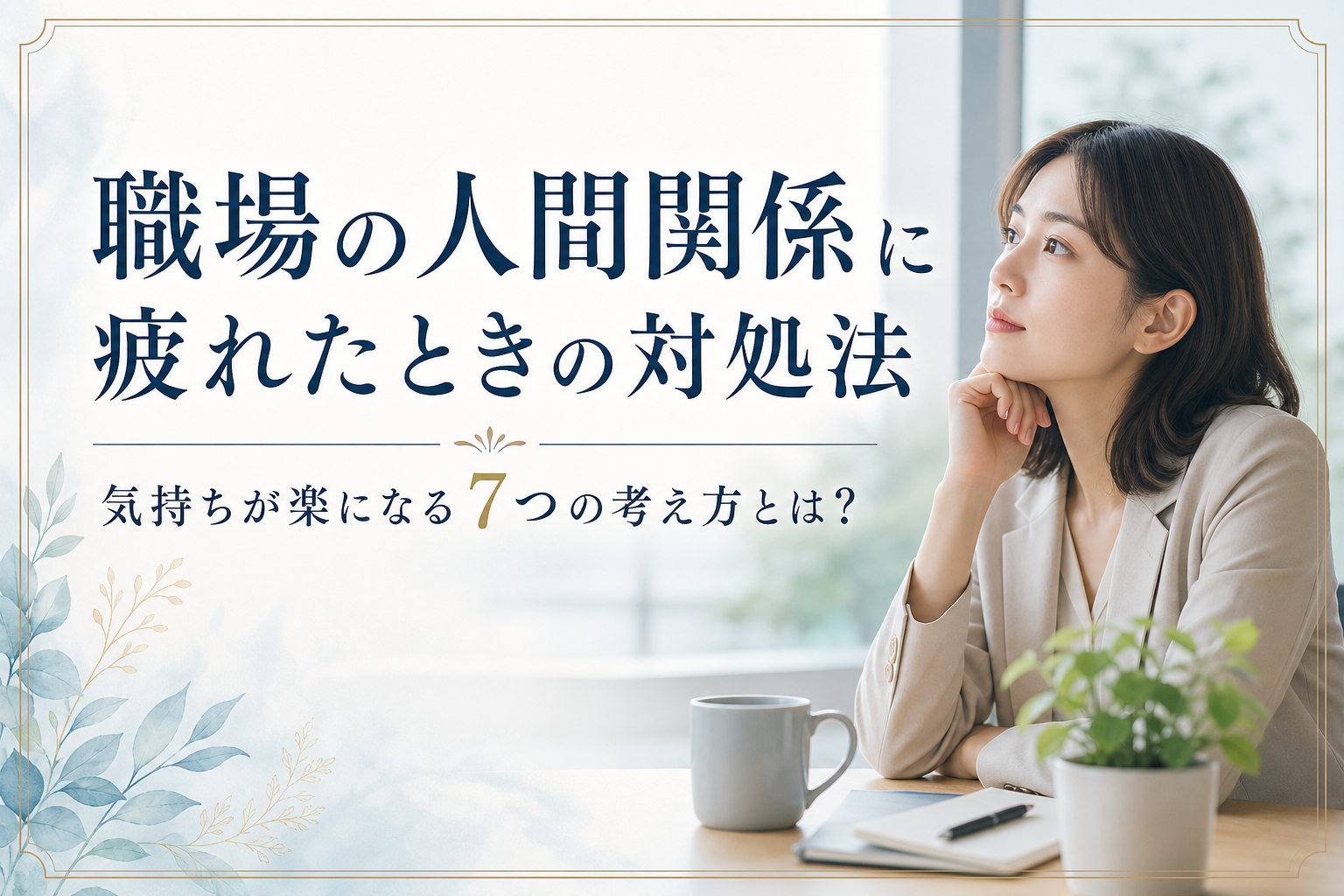 職場の人間関係に疲れたときの対処法｜気持ちが楽になる7つの考え方とは？