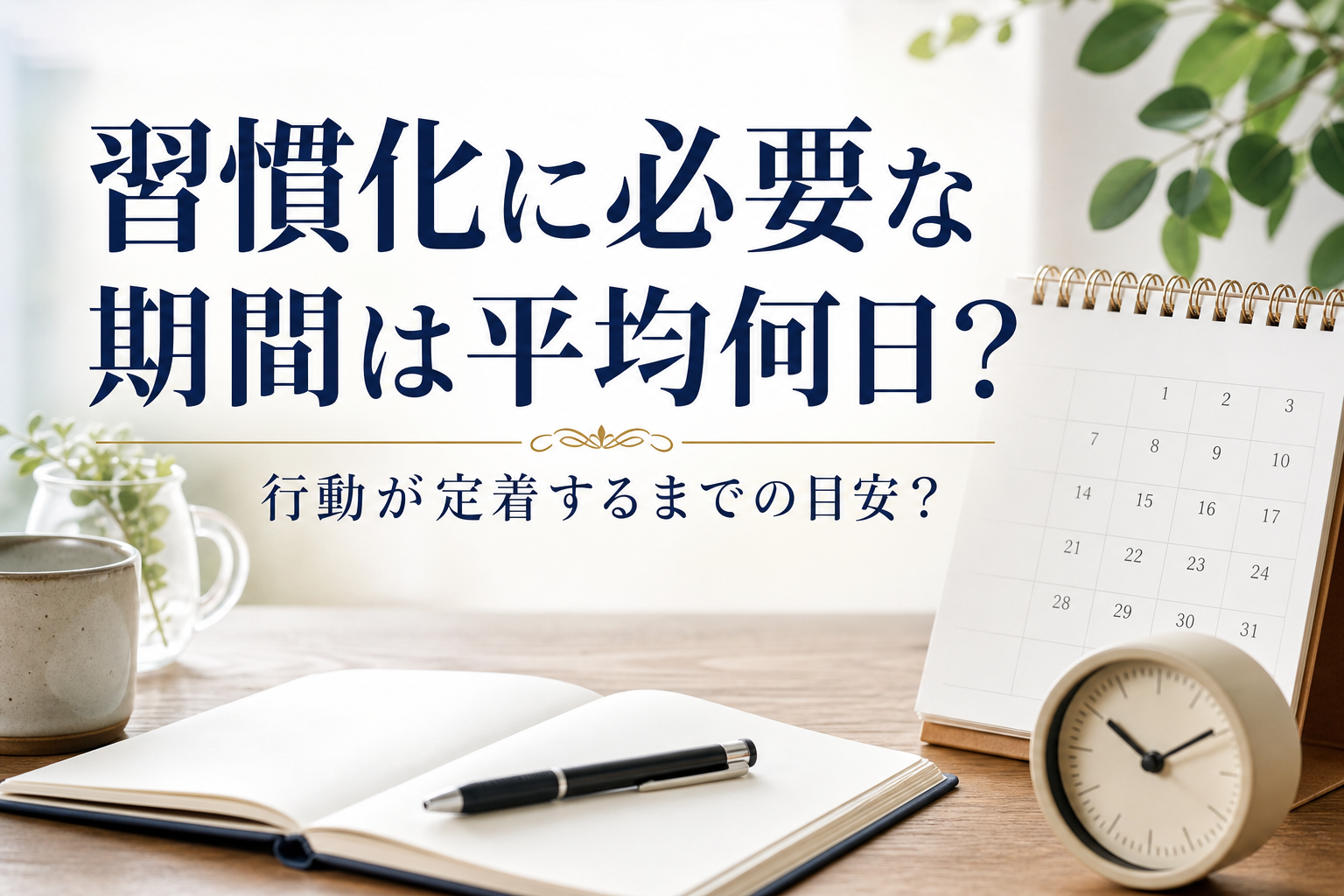 習慣化に必要な期間は平均何日？行動が定着するまでの目安？