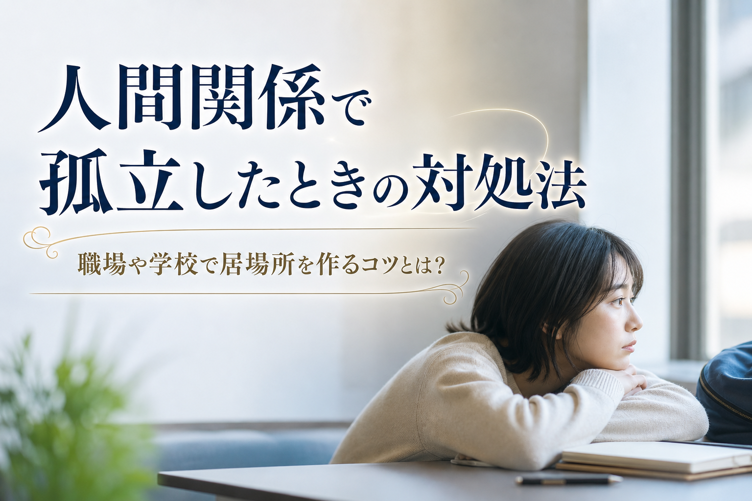 人間関係で孤立したときの対処法|職場や学校で居場所を作るコツとは?