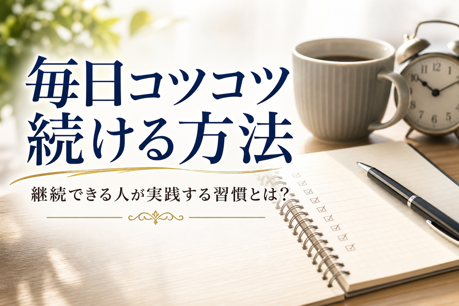 毎日コツコツ続ける方法|継続できる人が実践する習慣とは?