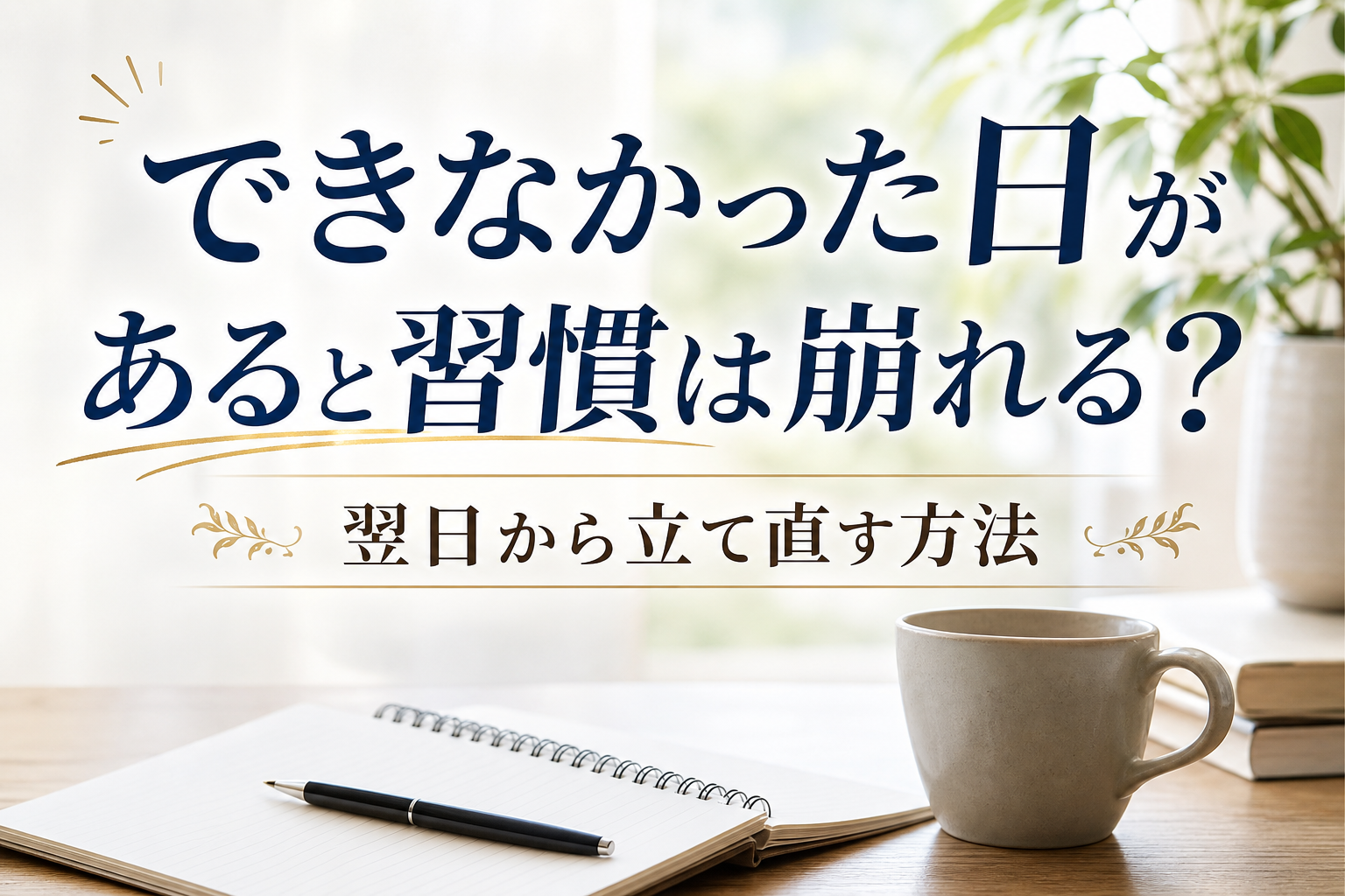 できなかった日があると習慣は崩れる?翌日から立て直す方法